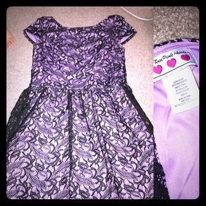 Purple and black lace dress